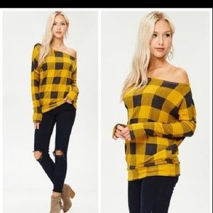 *Make Offer* Yellow Plaid sweater top